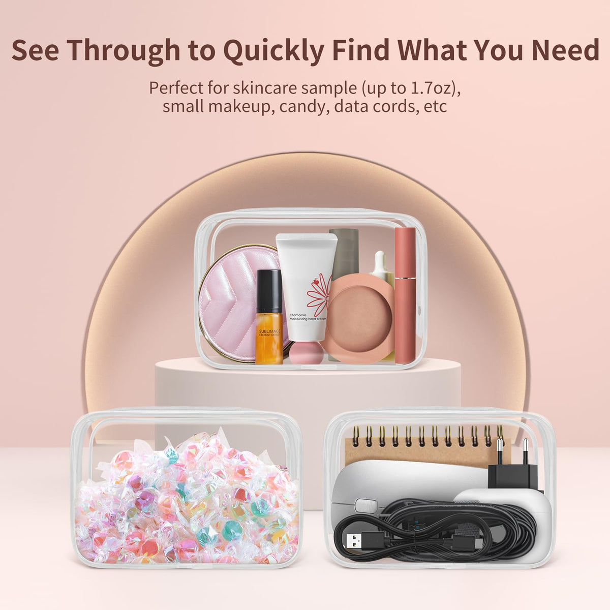 TISRATOK water-resistant cosmetic bag protects essentials from spills