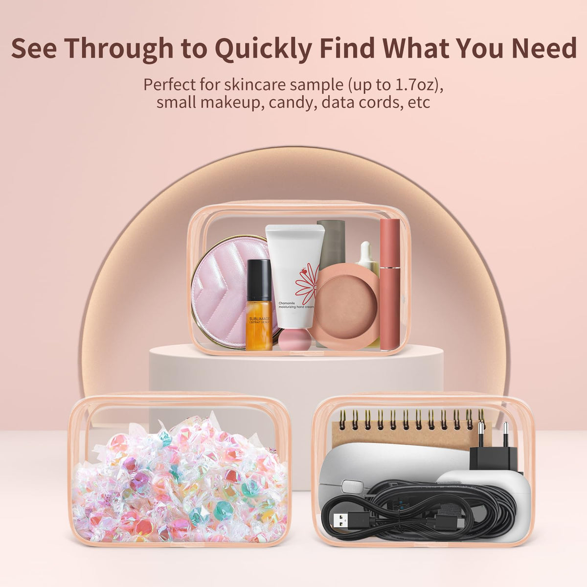 TISRATOK water-resistant PVC toiletry bags protect contents on trips