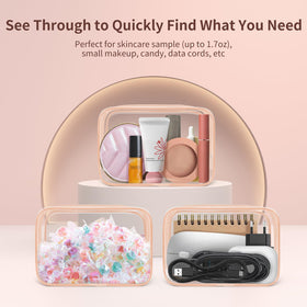 TISRATOK water-resistant PVC toiletry bags protect contents on trips