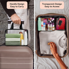 TISTRATOK clear bag with waterproof surface and reinforced zipper for durable use.