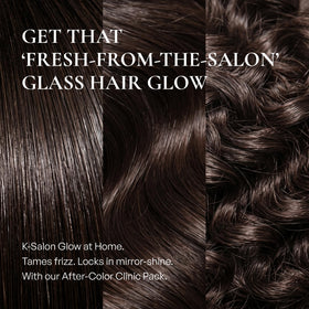 Post-color clinic treatment packet seals moisture and supports shine.