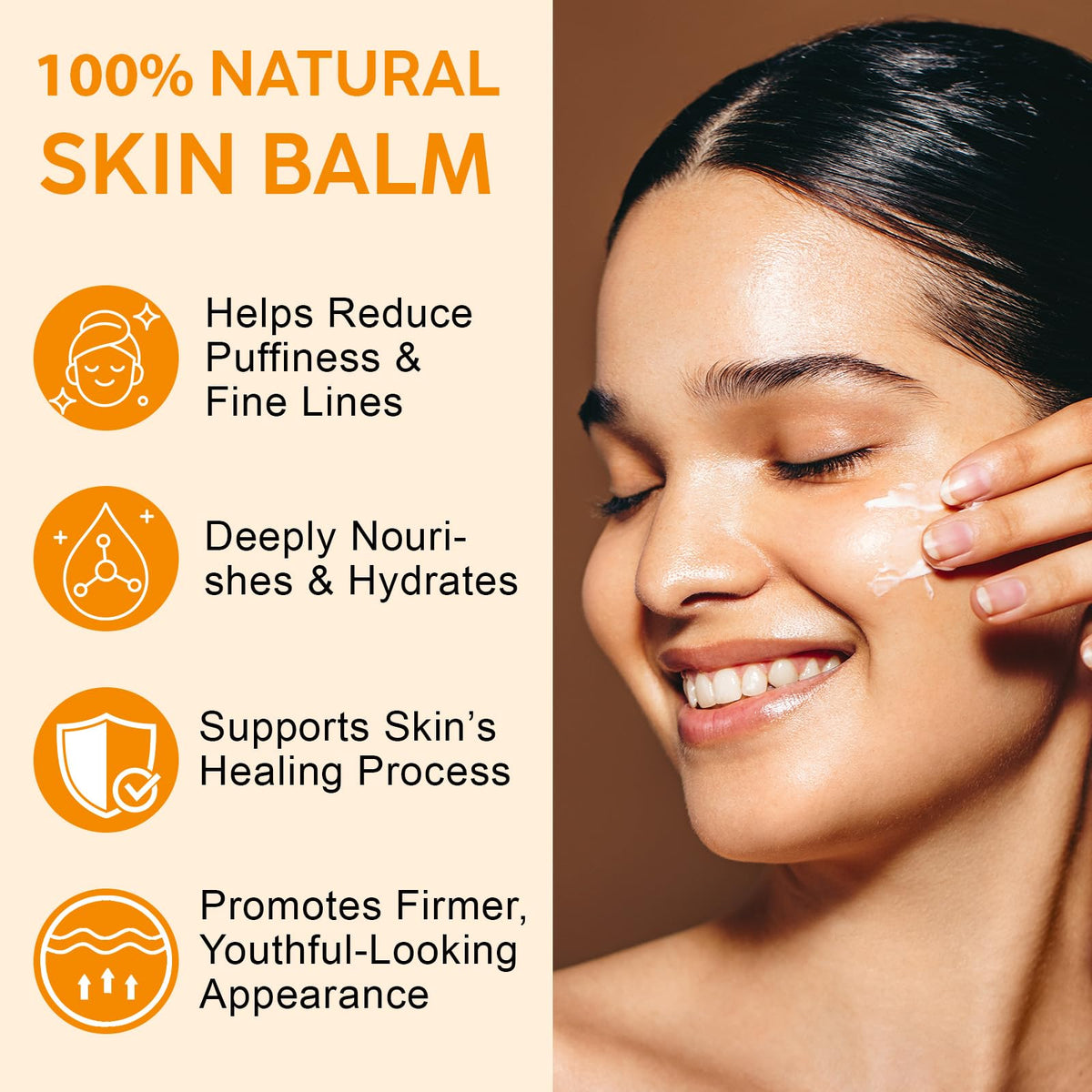 Tiuedu balm face application demonstrates quick absorption.