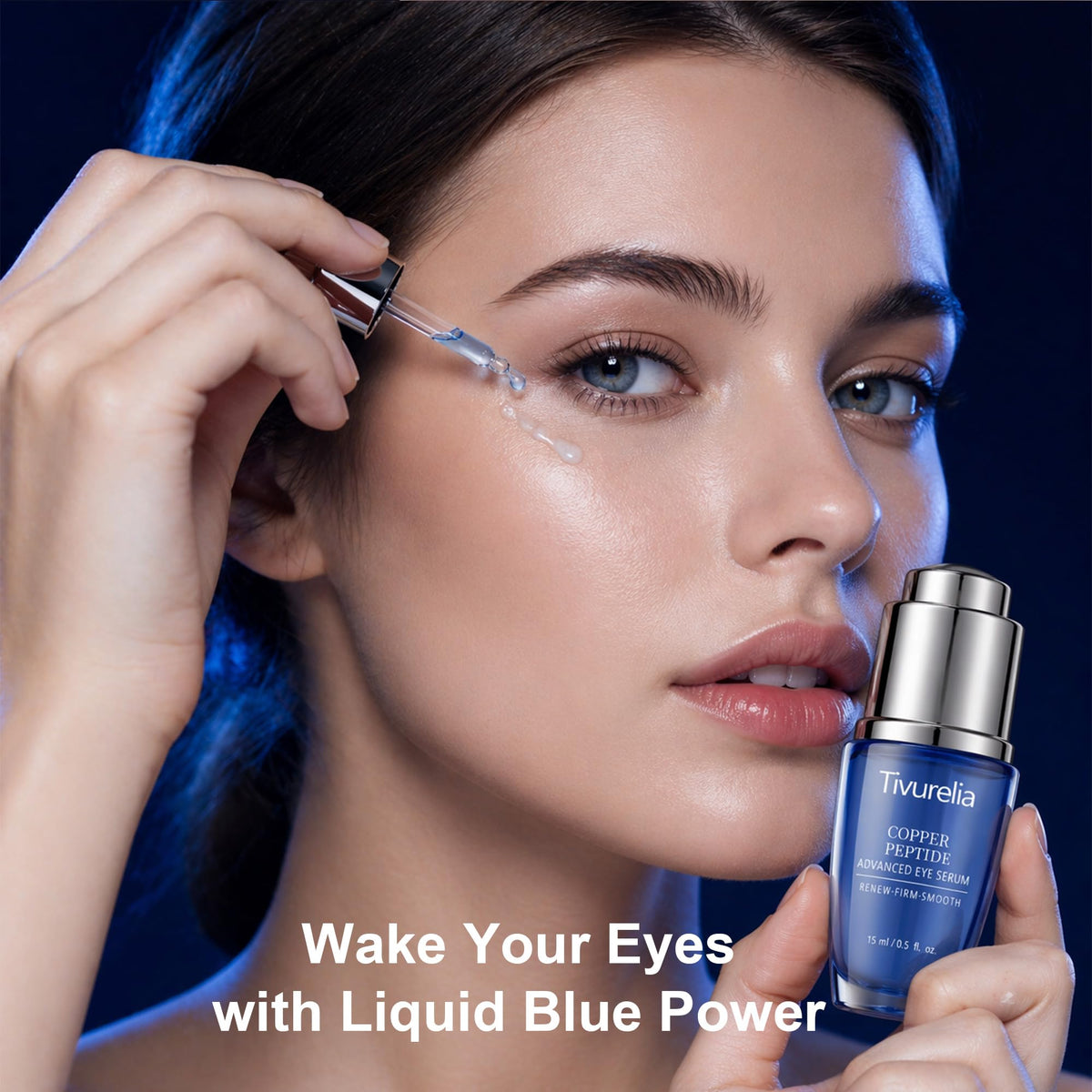 Tivurelia copper peptide serum close up emphasizes premium ingredients for firmness.