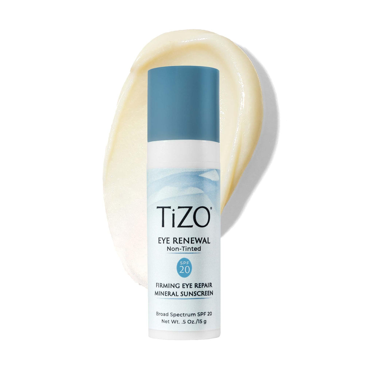 TIZO Eye Renewal SPF20 bottle with pump for easy, mess-free application around the eyes.
