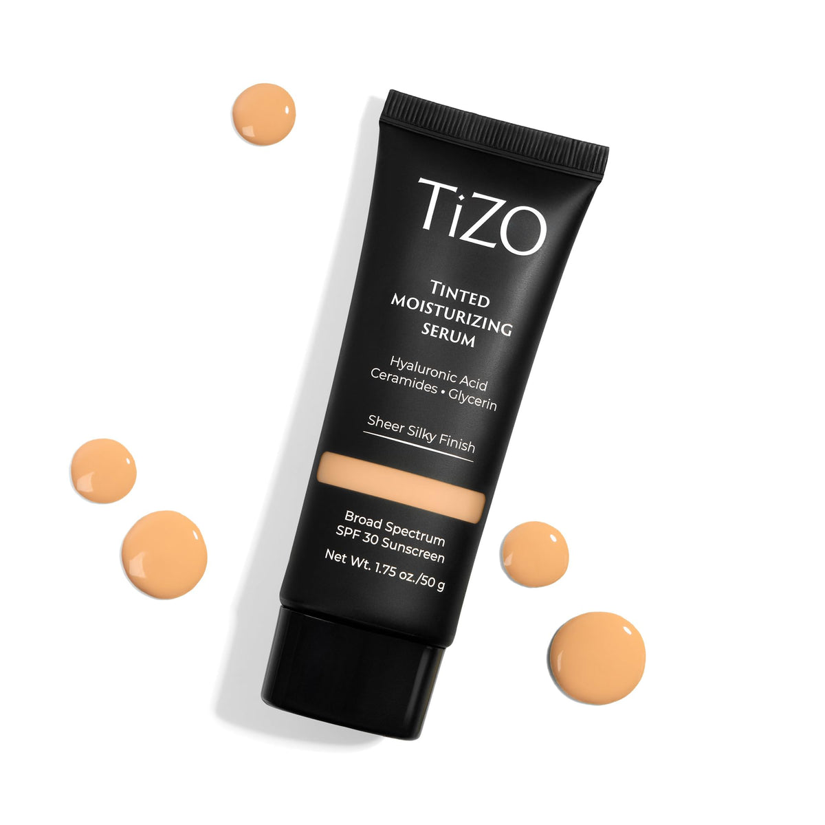 TIZO medium shade swatch on skin hints at buildable glow.