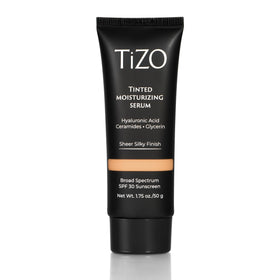 TIZO tinted moisturizing serum with SPF 30 in medium shade for sheer sun protection.