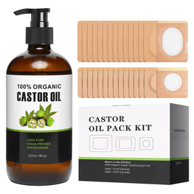 TJJSNA Castor Oil Patches Kit with 30 patches for mess-free at-home use