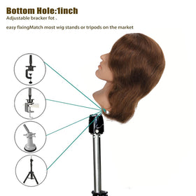TKIMHEQ training head with 100% human hair for realistic hair practice