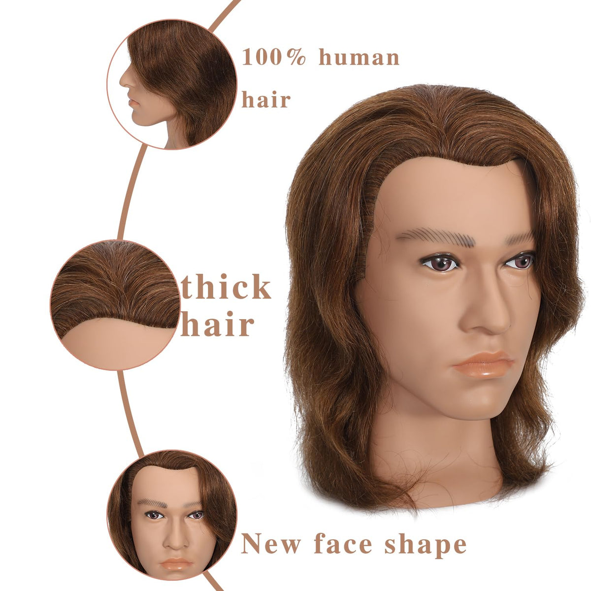 TKIMHEQ head used for haircut practice including cutting and curling