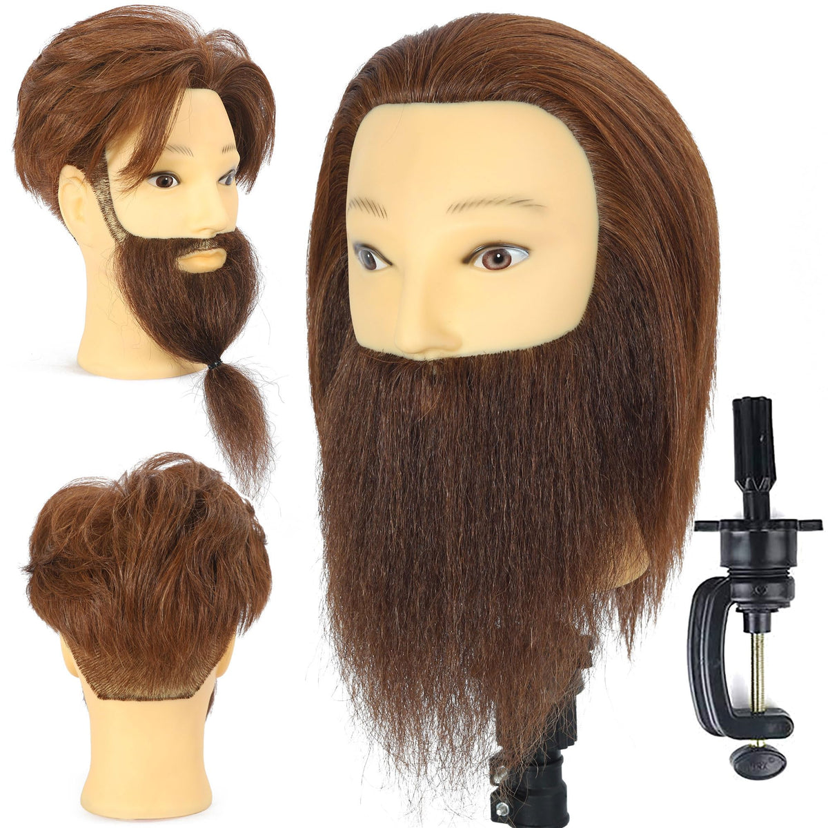 TKIMHEQ male mannequin head with beard for precise beard shaping practice