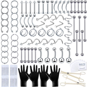 TKKUY 131pcs piercing kit package for versatile body piercing options.