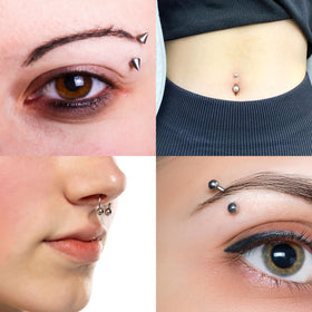 TKKUY black nitrile gloves provide hygiene during piercing sessions.