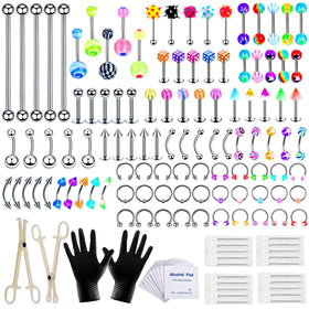 TKKUY complete piercing kit outer box showing all included tools for seamless body jewelry