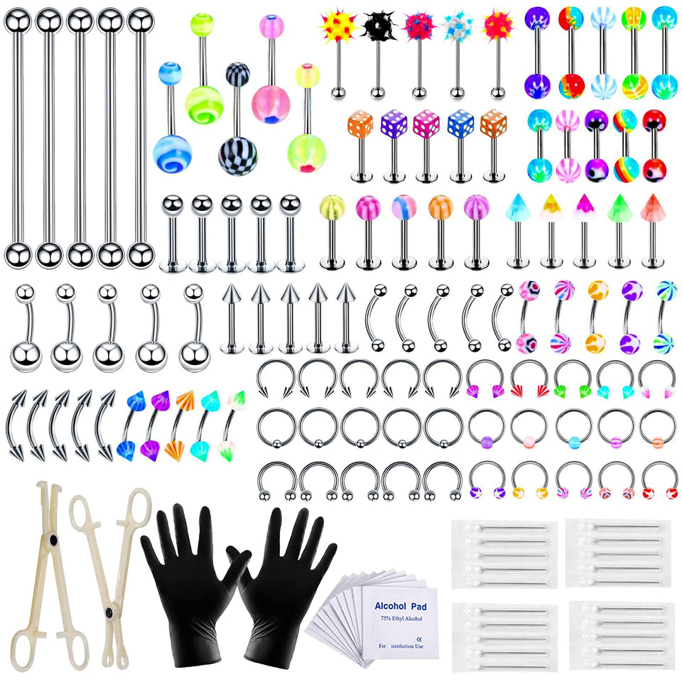TKKUY complete piercing kit outer box showing all included tools for seamless body jewelry