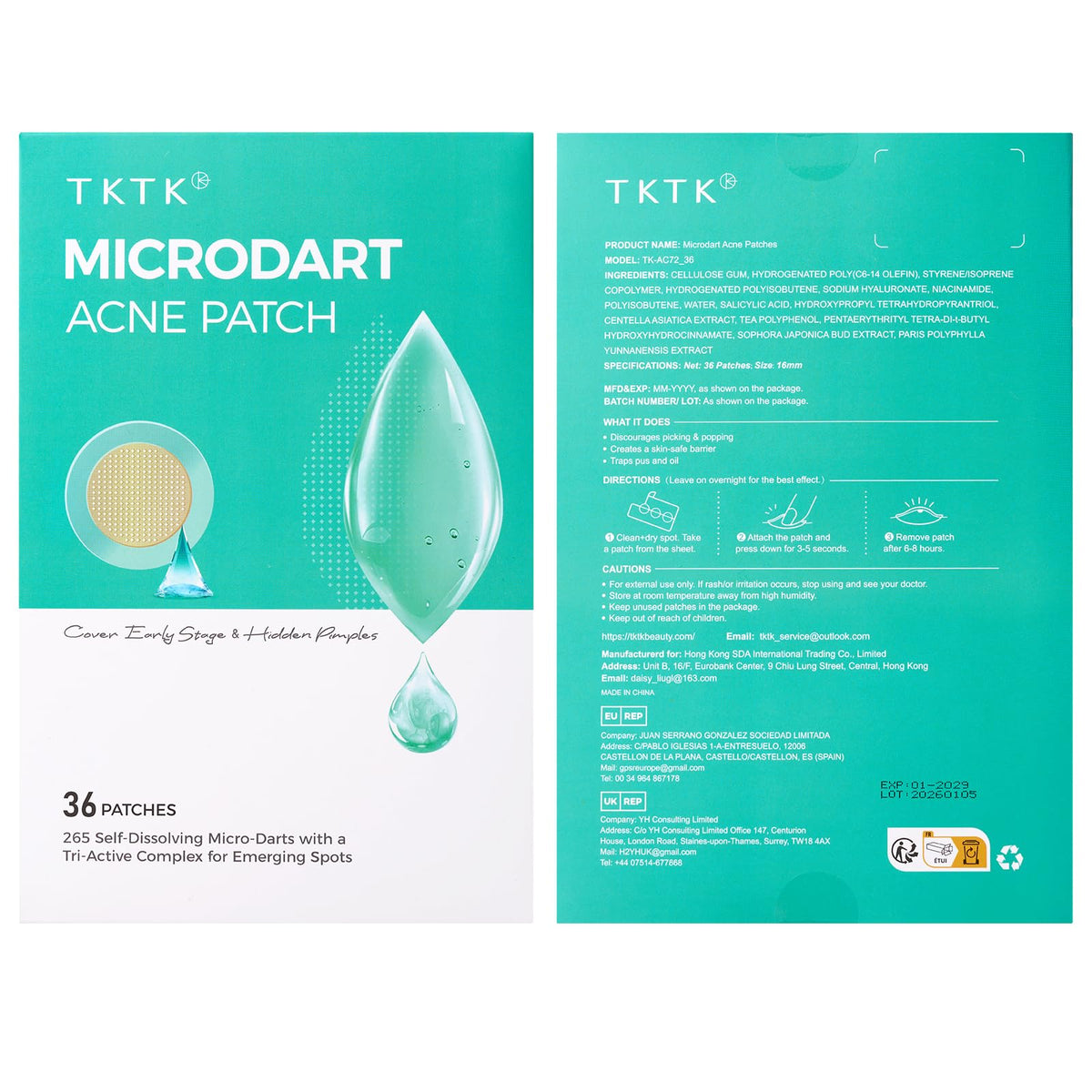 TKTK 265 step-by-step use: clean, dry, apply.
