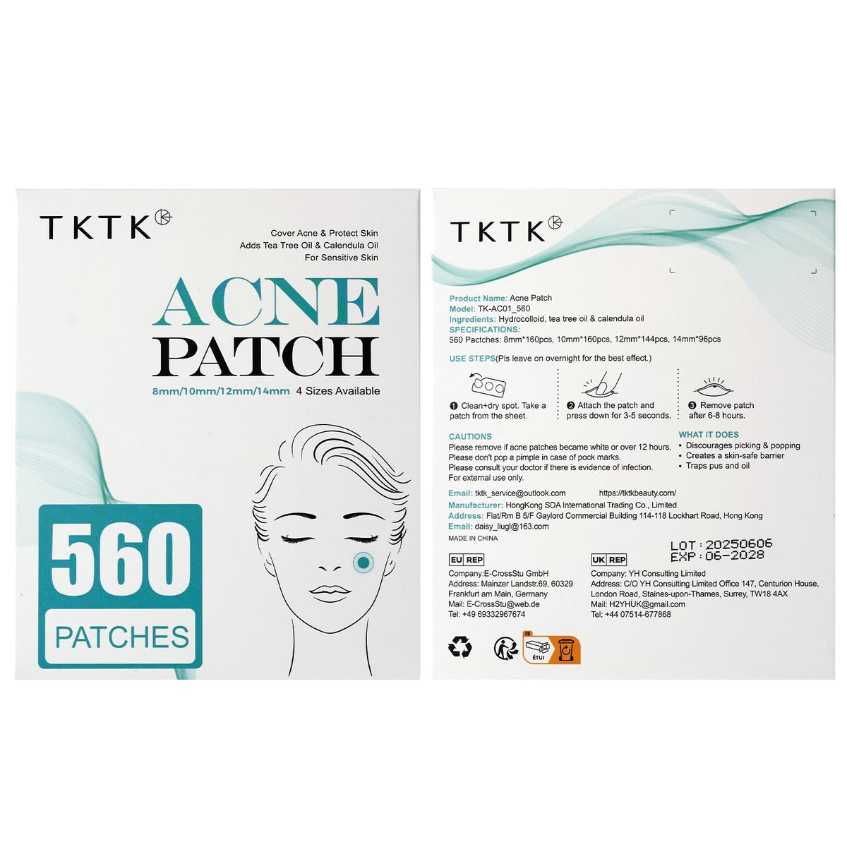 TKTK pimple patch blends with skin for discreet, invisible wear.