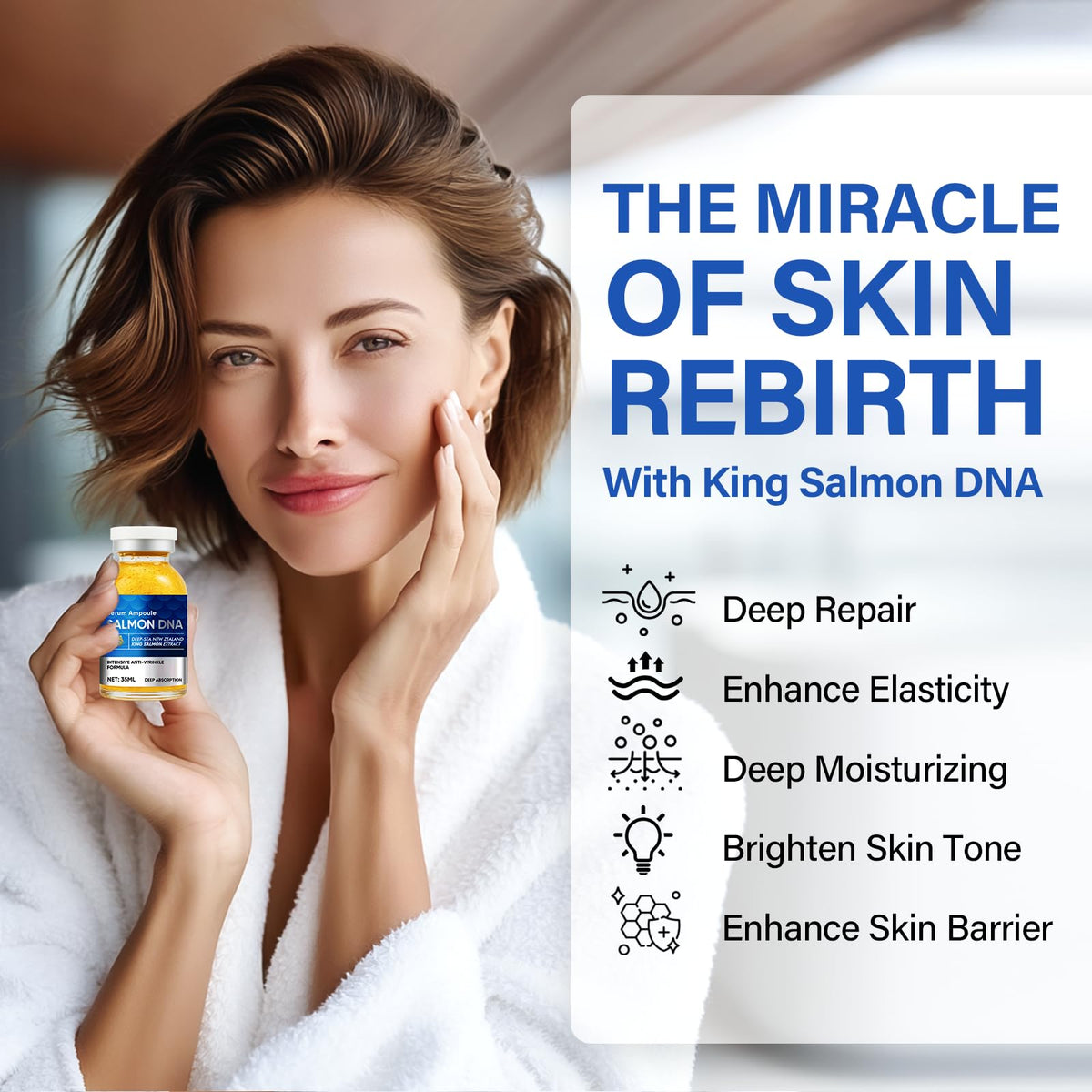 TKYT Salmon DNA Serum packaging shows premium, leak-proof design.