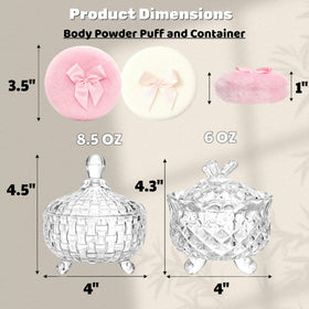 Tlence glass containers provide a clear, elegant vanity display to store puffs.