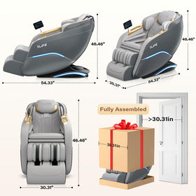 TLIFE massage chair 50-inch SL track delivers head-to-toe relief.