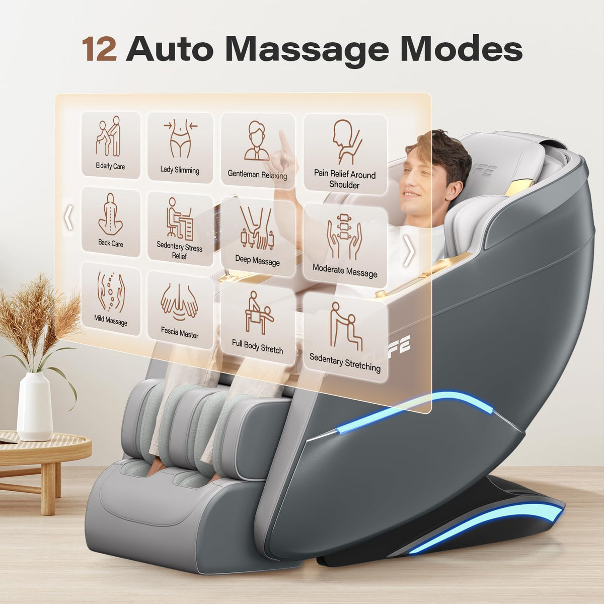 TLIFE AI body scan customizes massage to your shape.