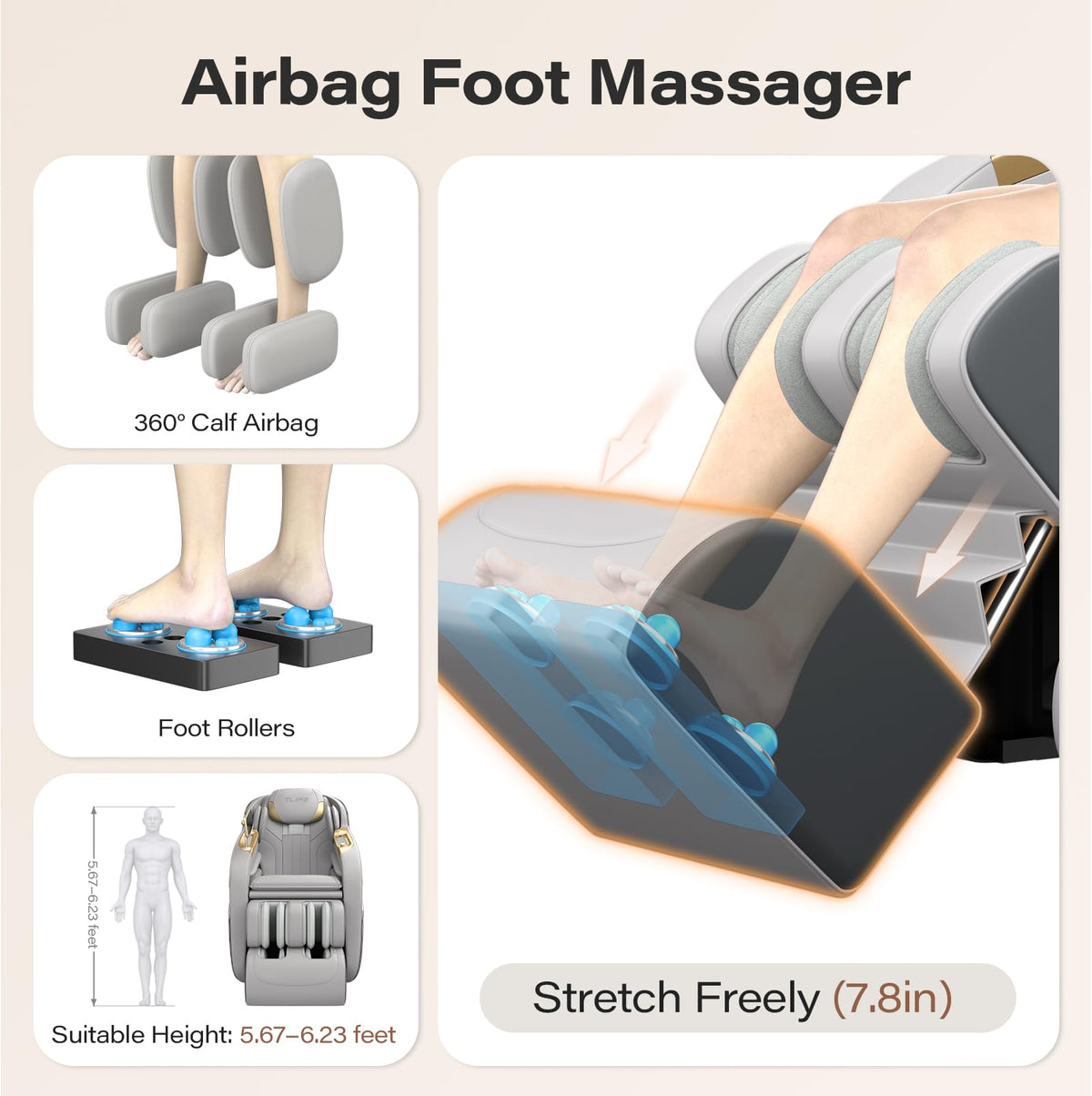 TLIFE foot rollers soothe feet and calves after long days.
