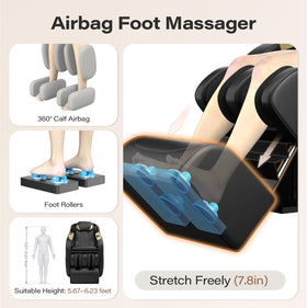 TLIFE Massage Chair foot rollers illustrate targeted foot and leg revitalization