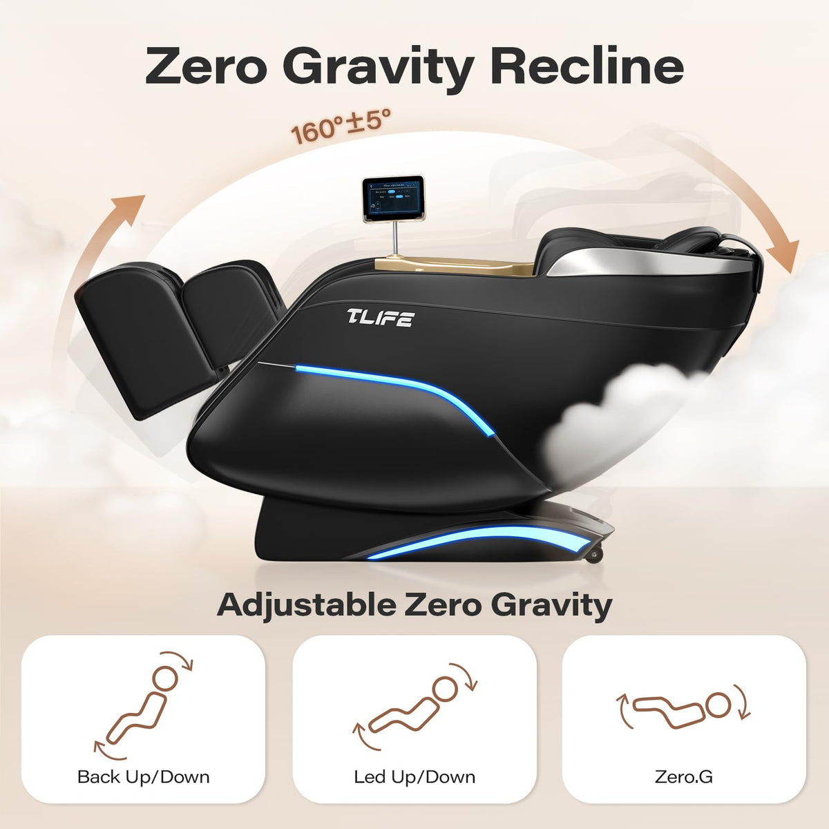 TLIFE Massage Chair remote control panel demonstrates easy, customizable session control