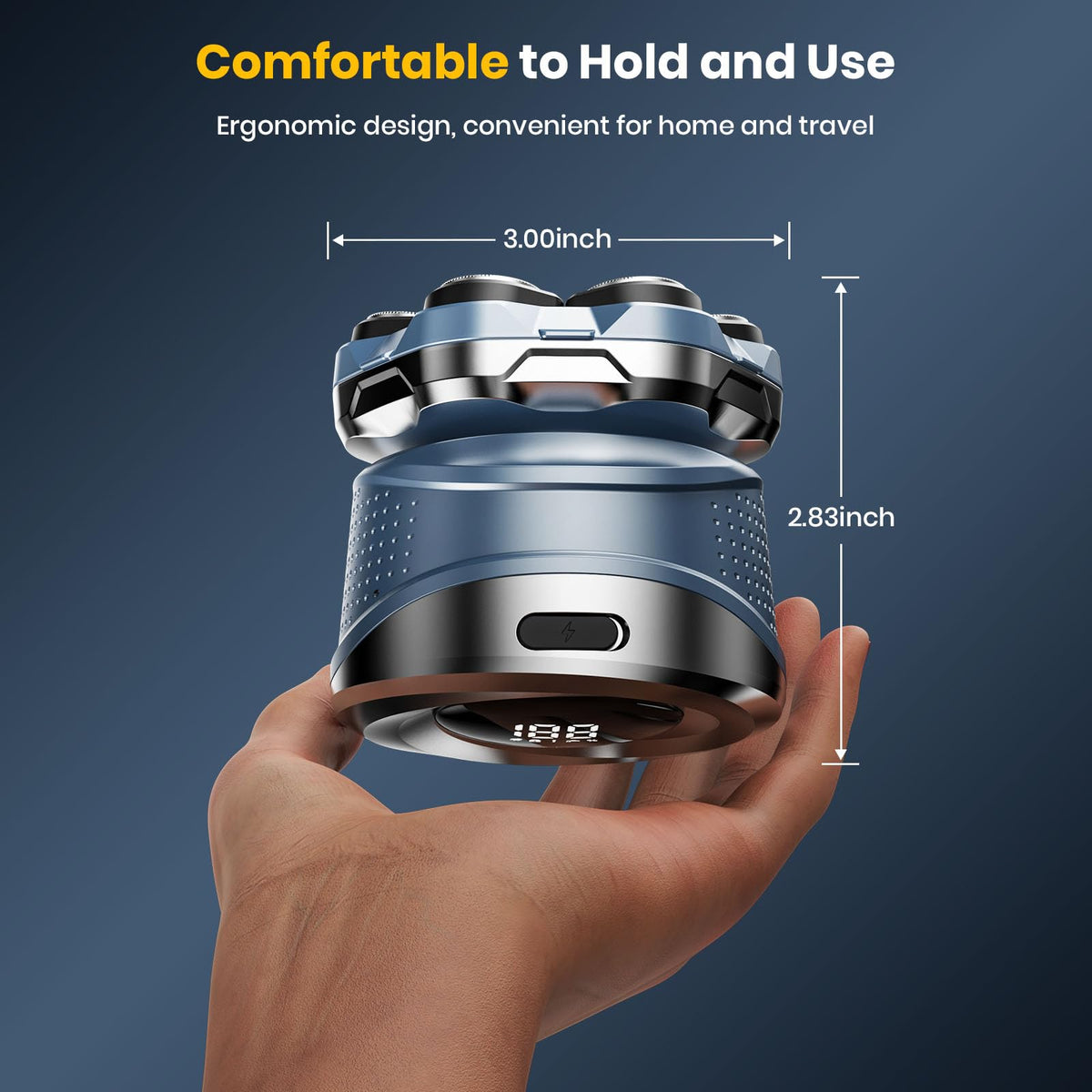 TLMUSE 7D shaver floating head close-up showing flexible grooming