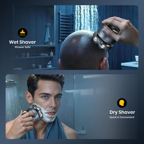 TLMUSE 7D shaver IPX7 waterproof for wet or dry use