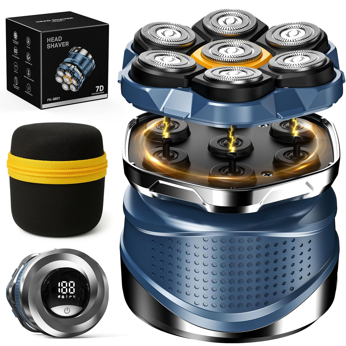 TLMUSE 7D shaver with magnetic head for quick detachment and cleaning