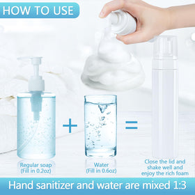 TMLECE TM foam bottle in use dispensing foaming hand soap in bathroom