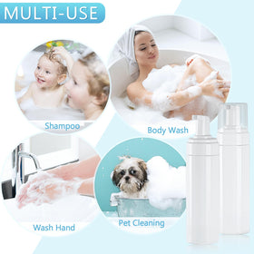 TMLECE TM travel-friendly foam bottles tucked into a bag for trips