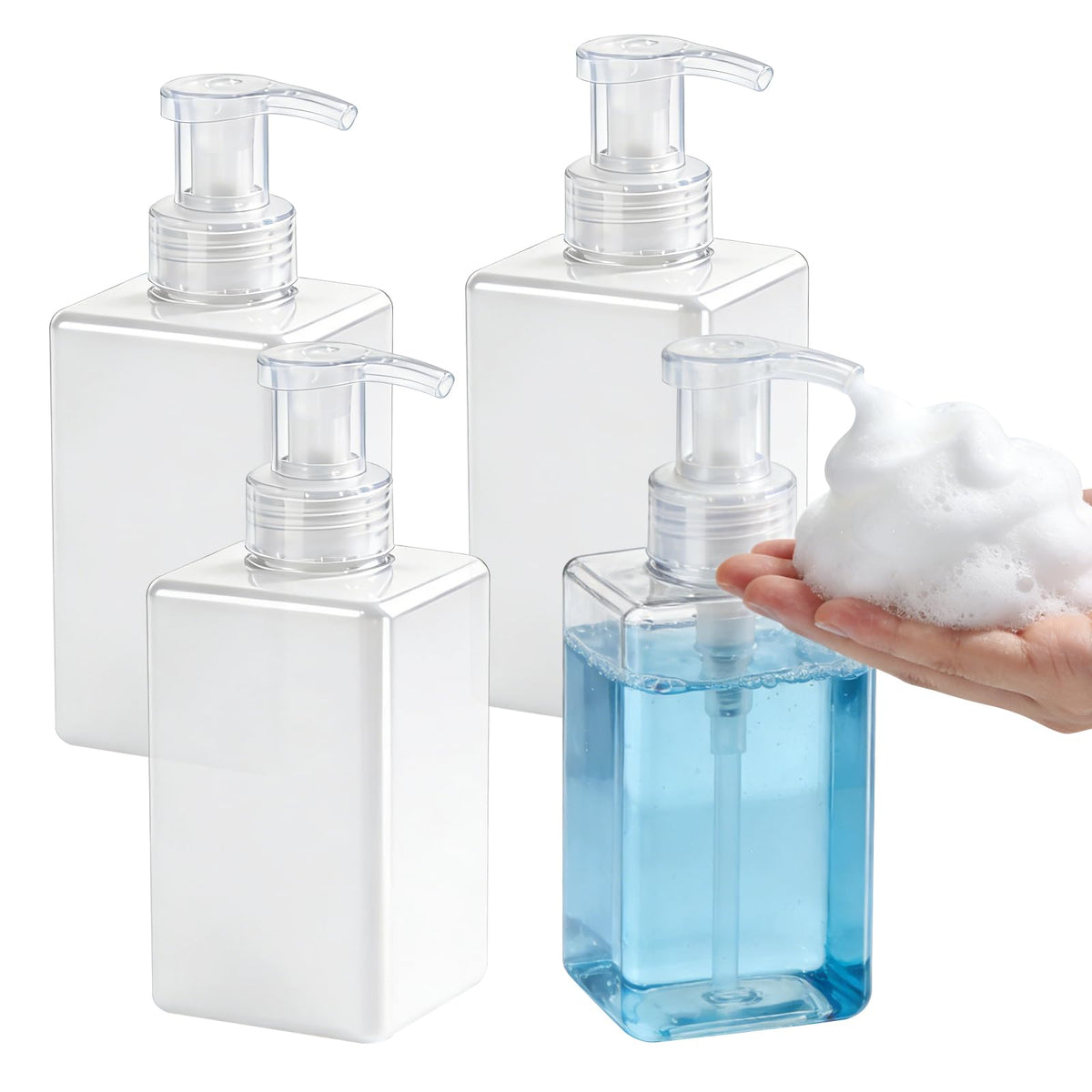 TMLECE TM foaming dispenser 15oz square, ideal for quick, mess-free hand soap at home.