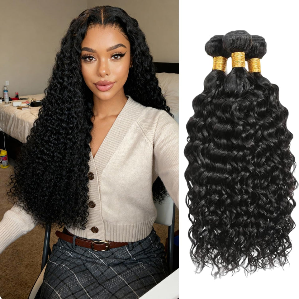 Tmlkhl water wave bundle 16-inch weft closeup showing soft texture and shine ideal for effortless full-head styling