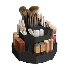 TNDCKP 360° rotation makeup organizer with 9 slots for quick vanity access
