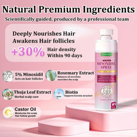 TNEGHC minoxidil spray on scalp demonstrating quick absorption