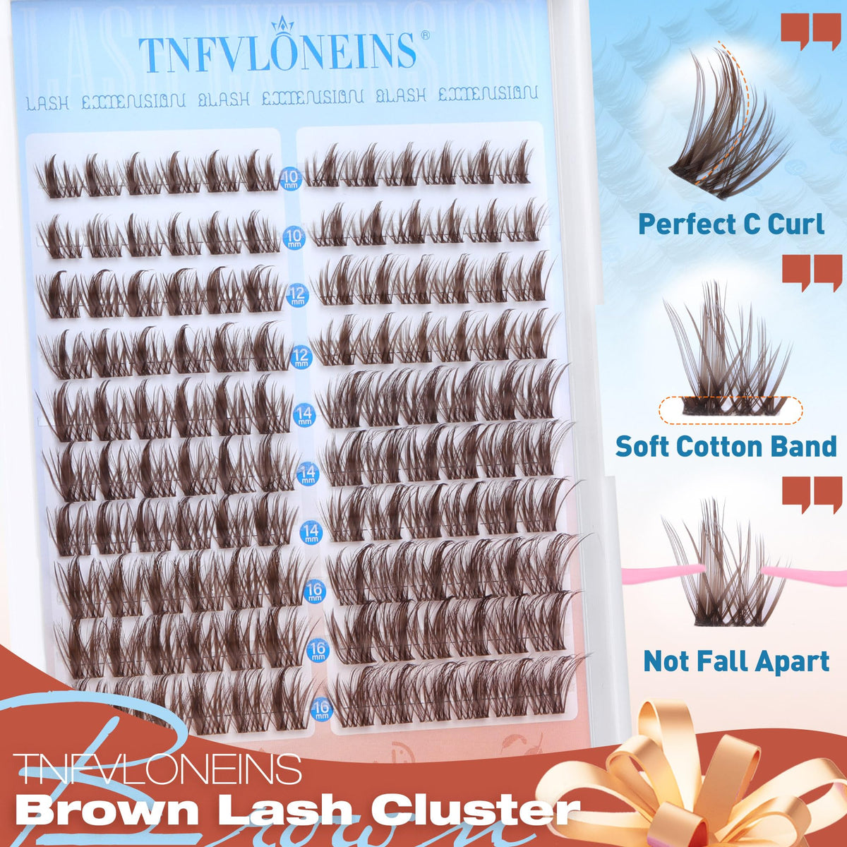 TNFVLONEINS 0.07mm clear band clusters for seamless blend with natural lashes.