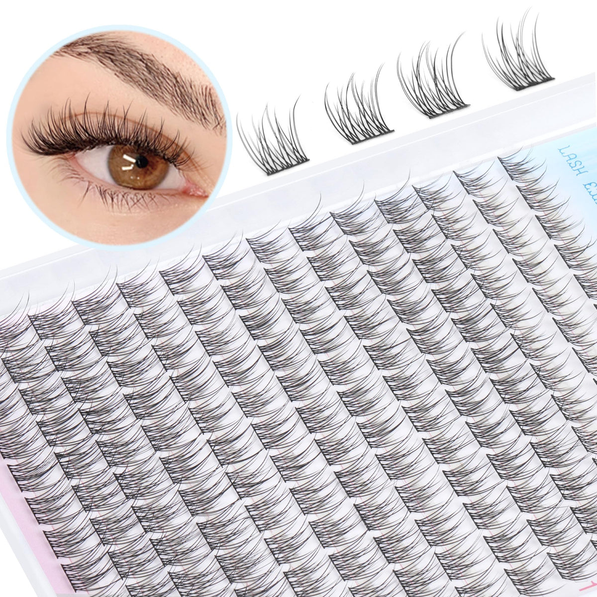 TNFVLONEINS kit in use showing simple DIY lash extension