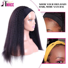 TNICE headband wig with four combs ensures stable placement during daily activities.