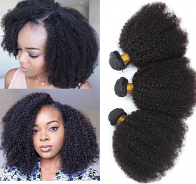 TNICE Mongolian Afro Kinky Bundles close-up shows natural color and soft texture for blending