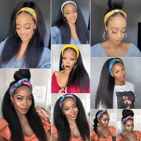 TNICE natural look headband wig 18 inch blends with dark hair tones.