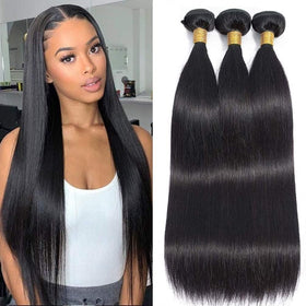 TNICE straight hair bundles 16-inch close-up for easy styling.
