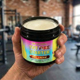 TNT Firestarter Cream spread shows even coverage on skin for targeted areas.