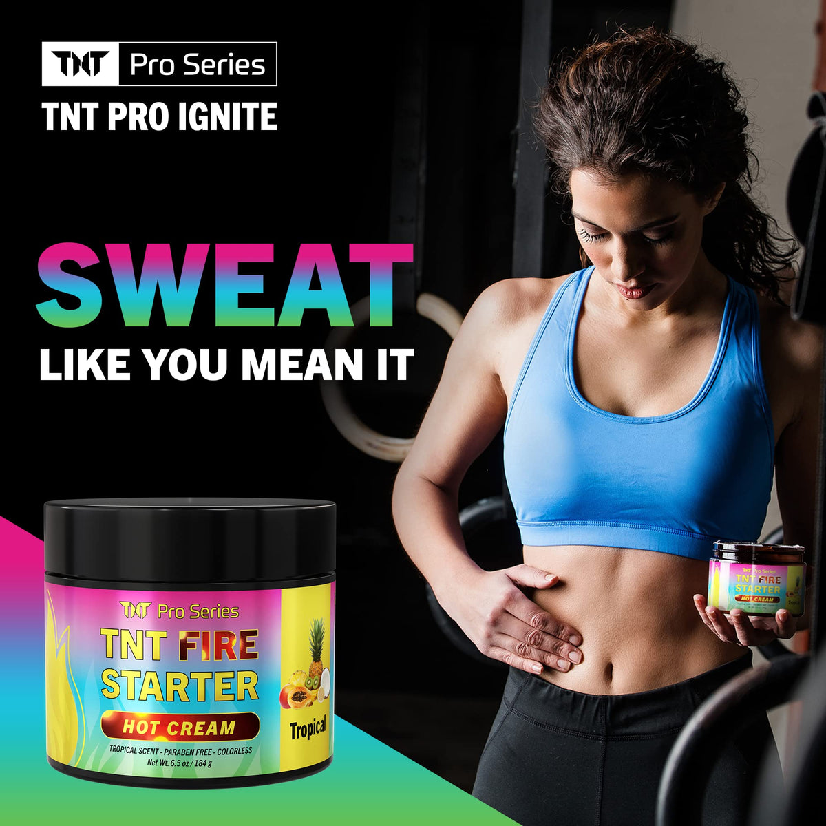 TNT Firestarter packaging highlights natural ingredients and a pleasant scent.
