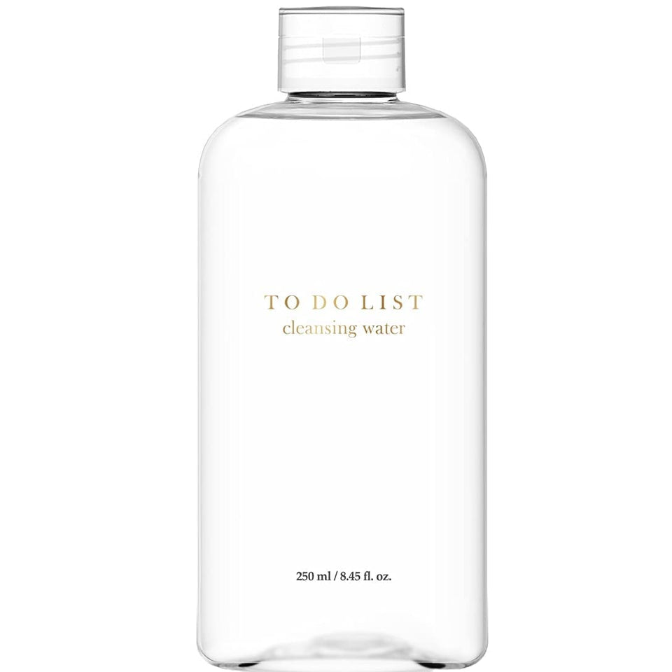 TO DO LIST Cleansing Water bottle front view for oil-free makeup removal