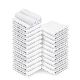 TOALLA 24-pack white hand towels in 16x27 size for salon use and everyday absorbency