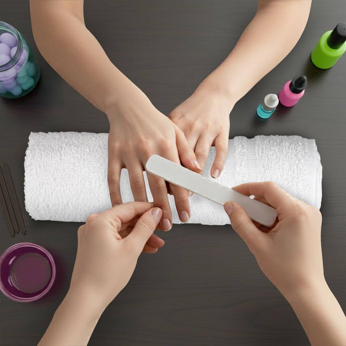 TOALLA not-bleach-proof label indicating care guidelines for towels
