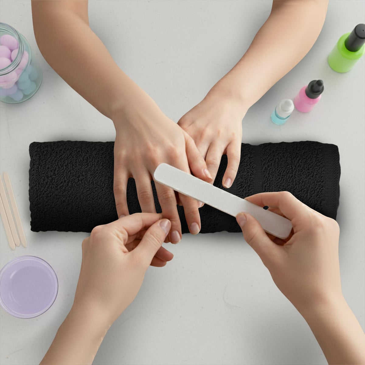 TOALLA bulk black towels for easy coordination and storage