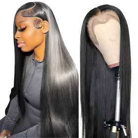 Tobasew 13x6 straight lace front wig with natural hairline and versatile parting