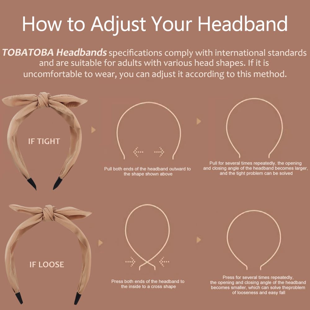 TOBATOBA detailed bow design headband enhances hairstyles with charm.